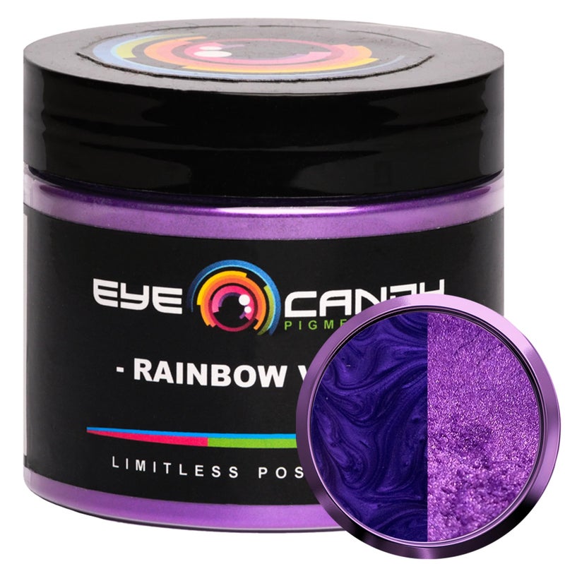 Eye Candy Pigments Premium Purple Mica Powder - Rainbow Violet (50gr) - for Epoxy, Resin, Soap, Paint, Woodworking, Acrylic Pouring, Bath Bombs, Fishing Lures - DIY Arts and Crafts Additive - Image 1